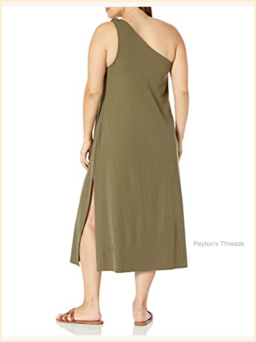 Loose-fit One-Shoulder Cutout Rib Knit Maxi Dress - Picture 5 of 6